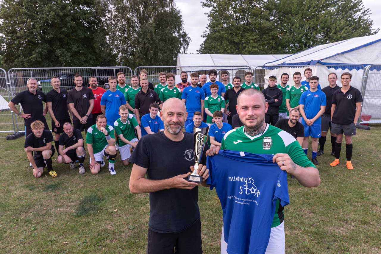 charity football match at beer festival