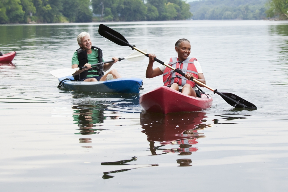 canoes on the lake