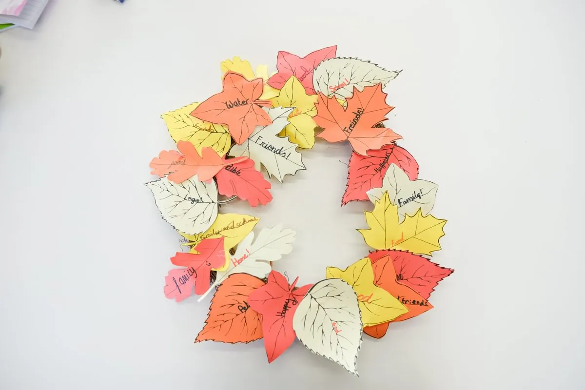 Crafted leaf wreath